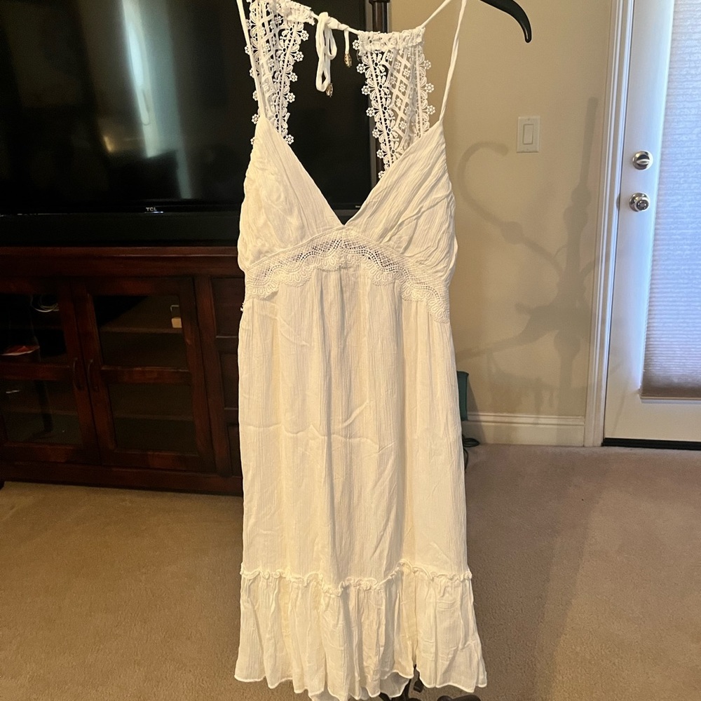 S White Lace detail Open Back Dress.